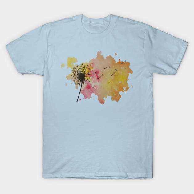 Watercolor dandelion T-Shirt by biagiocassese